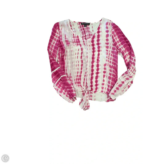 Blouse Long Sleeve By Inc In Pink & White, Size: S