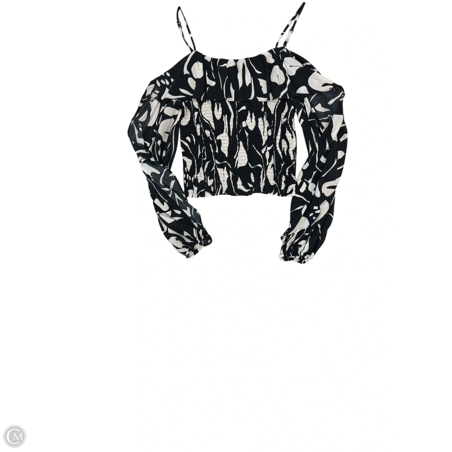 Blouse Long Sleeve By Inc In Black & White, Size: S