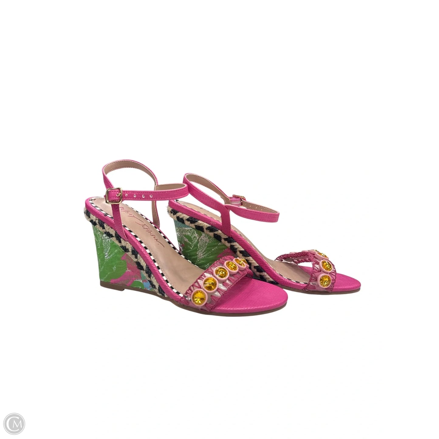 Shoes Heels Wedge By Betsey Johnson In Pink, Size: 6.5