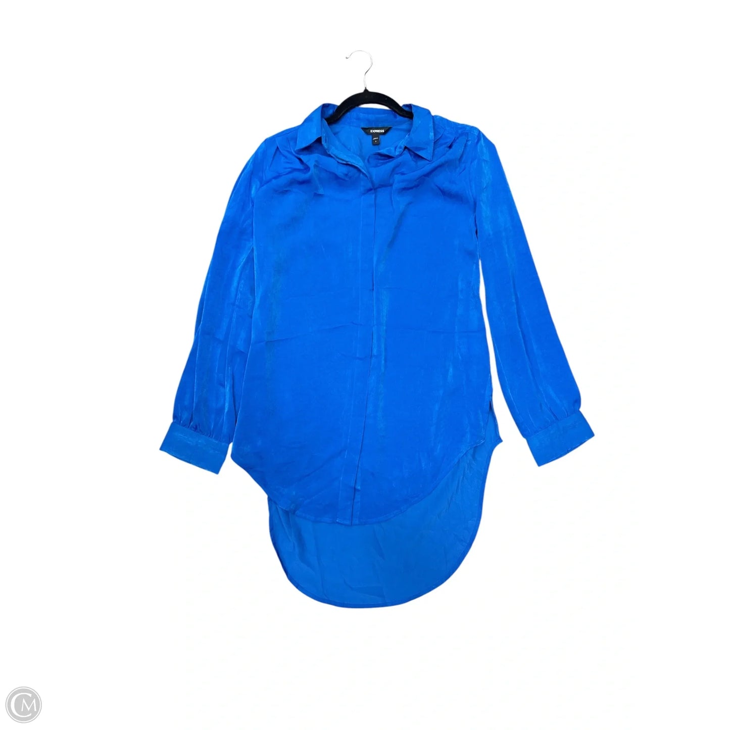 Blouse Long Sleeve By Express In Blue, Size: S