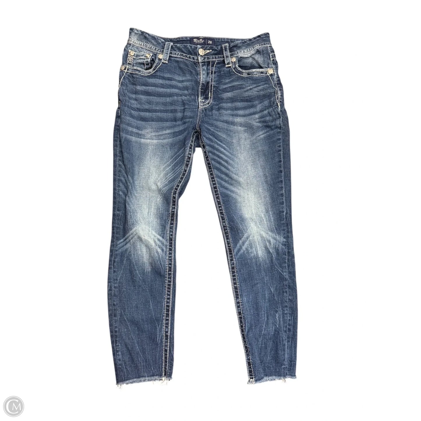 Jeans Cropped By Miss Me In Blue Denim, Size: 6