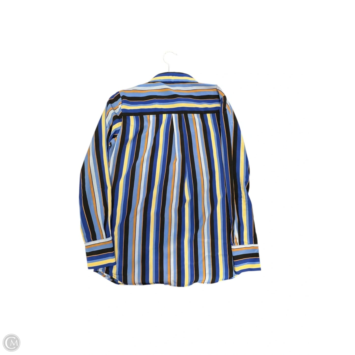 Blouse Long Sleeve By Nine West In Blue & Orange, Size: Xs