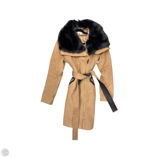 Coat Peacoat By Via Spiga In Tan, Size: 2