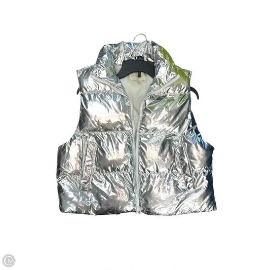 Vest Puffer & Quilted By Madden Girl In Silver, Size: L