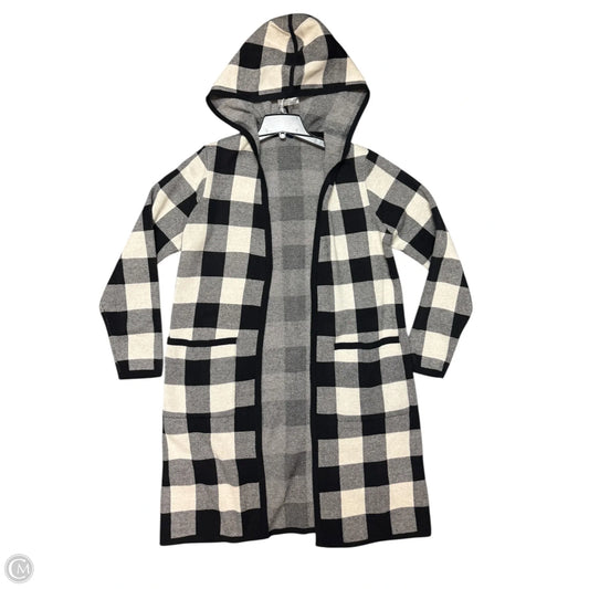 Sweater Cardigan By Denim And Company In Black & White, Size: M
