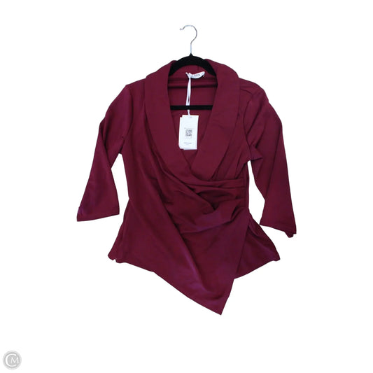 Blouse 3/4 Sleeve By Grace + Karma In Maroon, Size: L