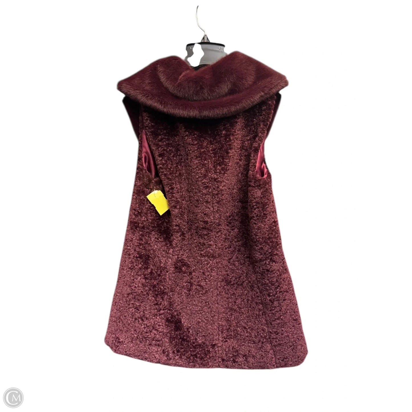 Vest Faux Fur & Sherpa By White House Black Market In Maroon, Size: Xs