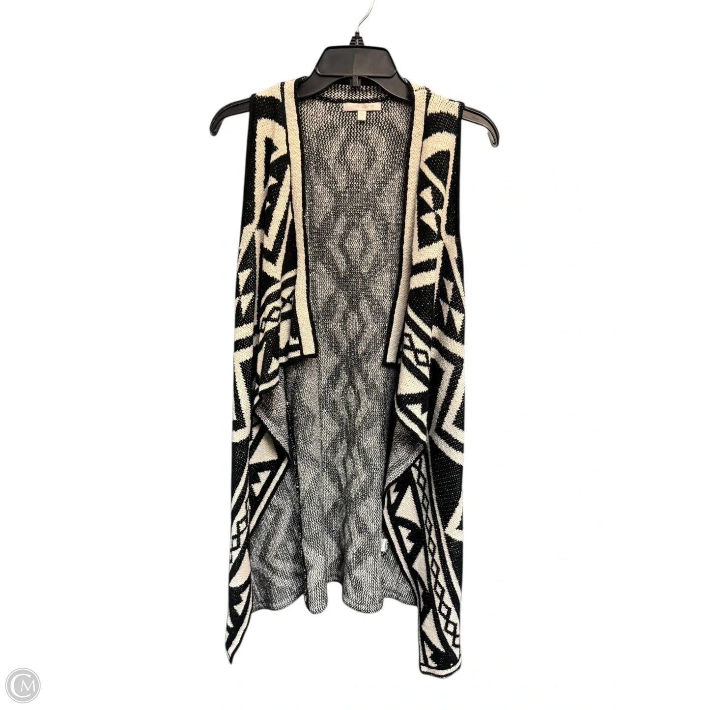 Sweater Cardigan By She + Sky In Black & Cream, Size: S