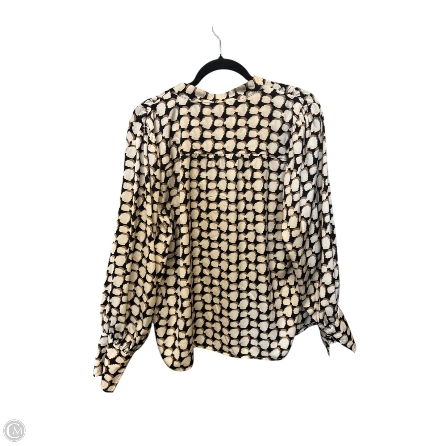 Blouse Long Sleeve By Banana Republic In Black & Brown, Size: Xl