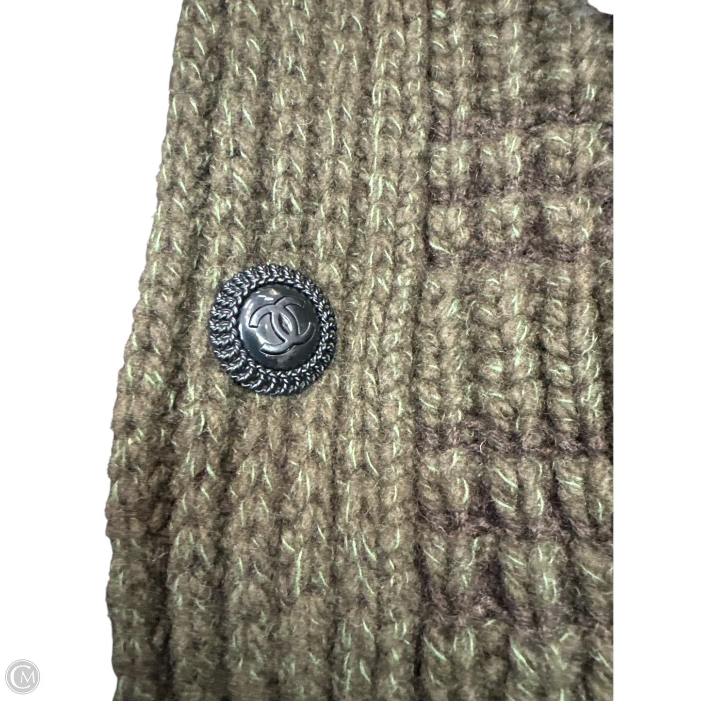 Sweater Cardigan Luxury Designer By Chanel In Green, Size: M