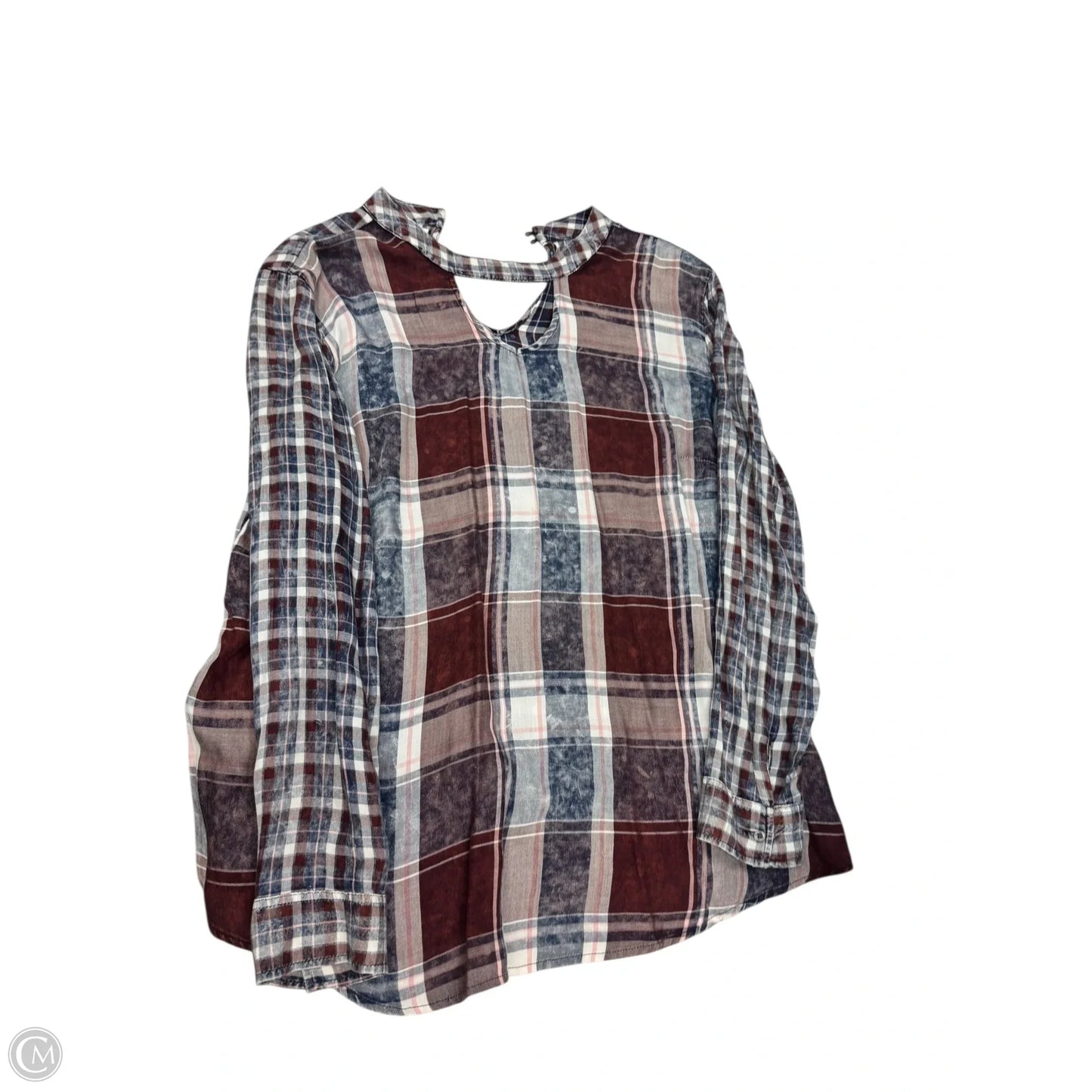 Blouse Long Sleeve By Maurices In Blue & Red, Size: Xl