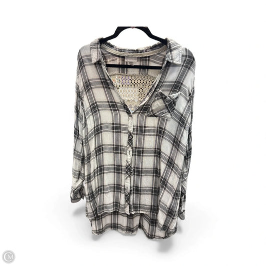 Blouse Long Sleeve By Dressbarn In Black & White, Size: 1x