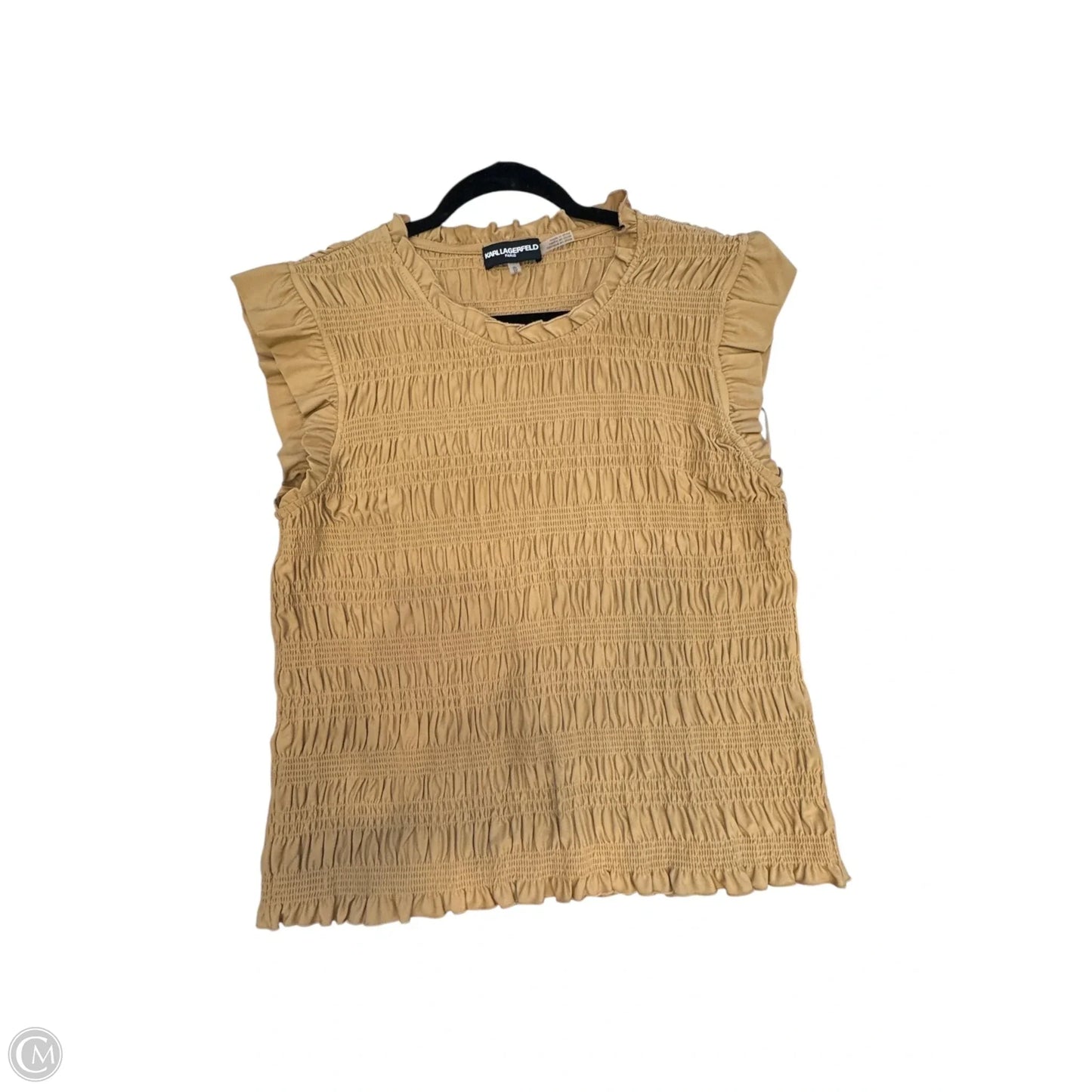 Blouse Designer By Karl Lagerfeld In Tan, Size: Xl