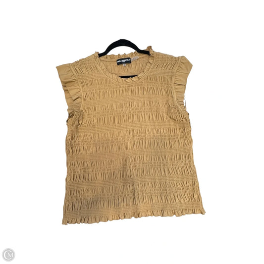 Blouse Designer By Karl Lagerfeld In Tan, Size: Xl