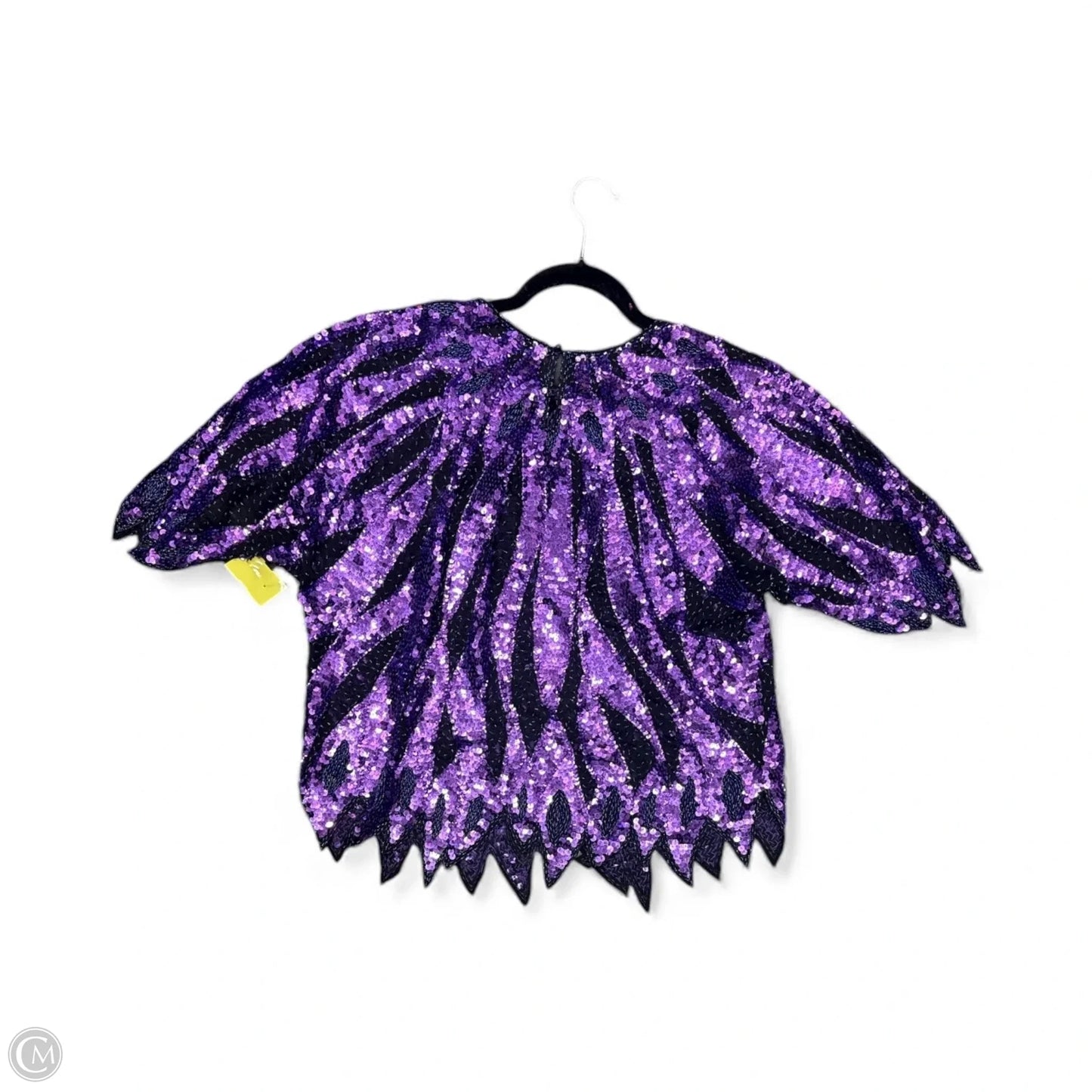 Top Short Sleeve By Cma In Black & Purple, Size: L