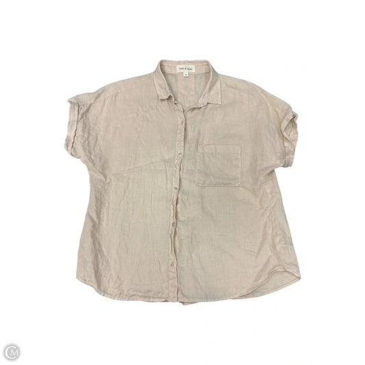Blouse Short Sleeve By Cloth And Stone In Cream, Size: M