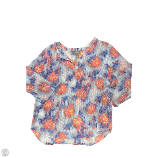 Top Long Sleeve By Chicos In Multi-colored, Size: M