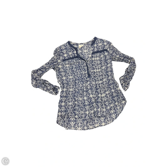 Top Long Sleeve By Maeve In Blue, Size: S