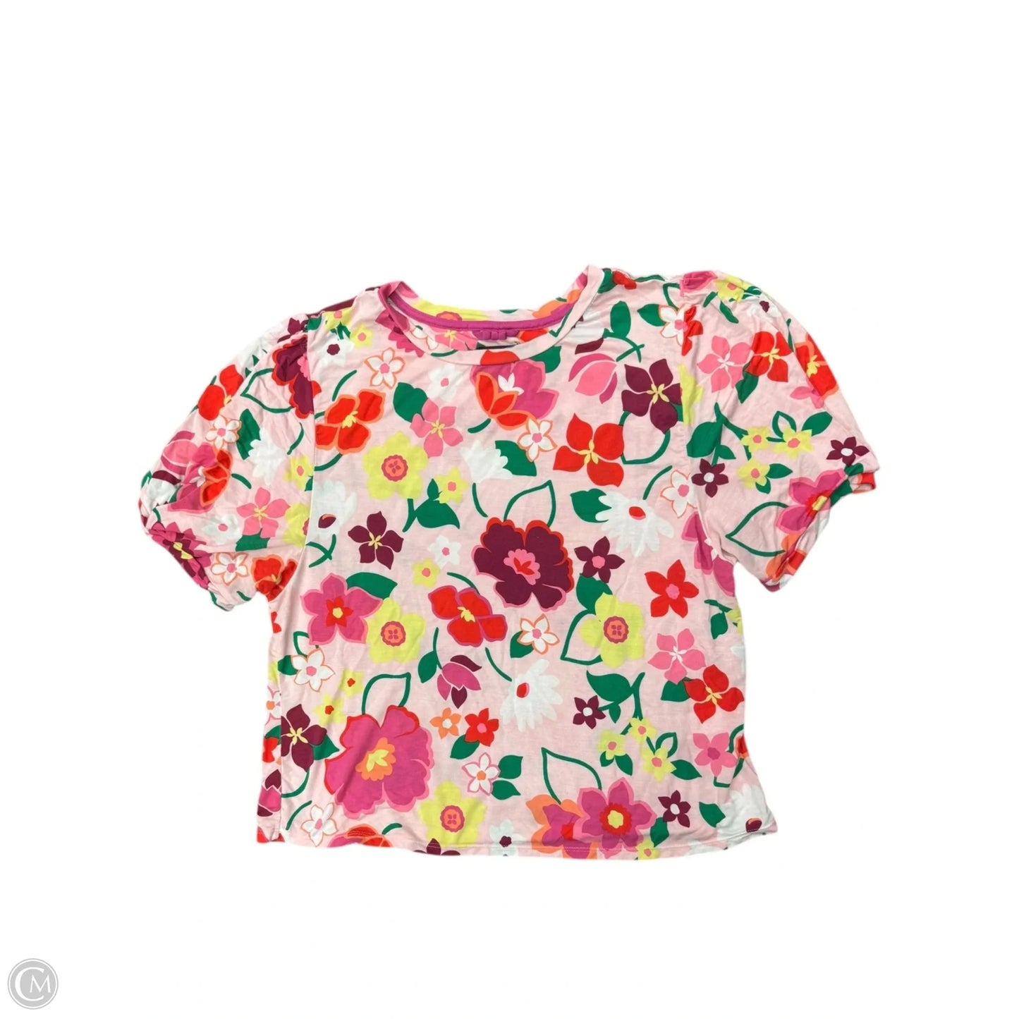 Top Short Sleeve Designer By Kate Spade In Floral Print, Size: L