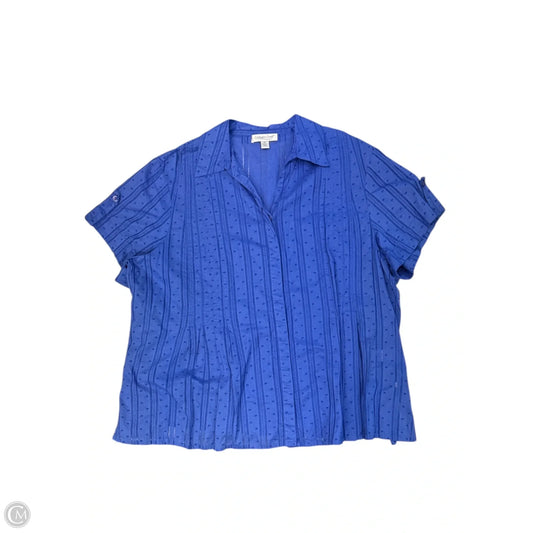 Top Short Sleeve By Coldwater Creek In Blue, Size: 3x