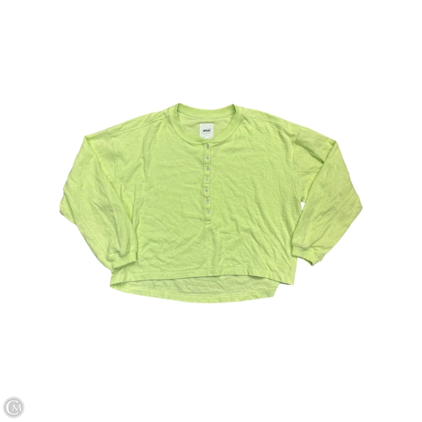 Top Long Sleeve By Aerie In Yellow, Size: Xl