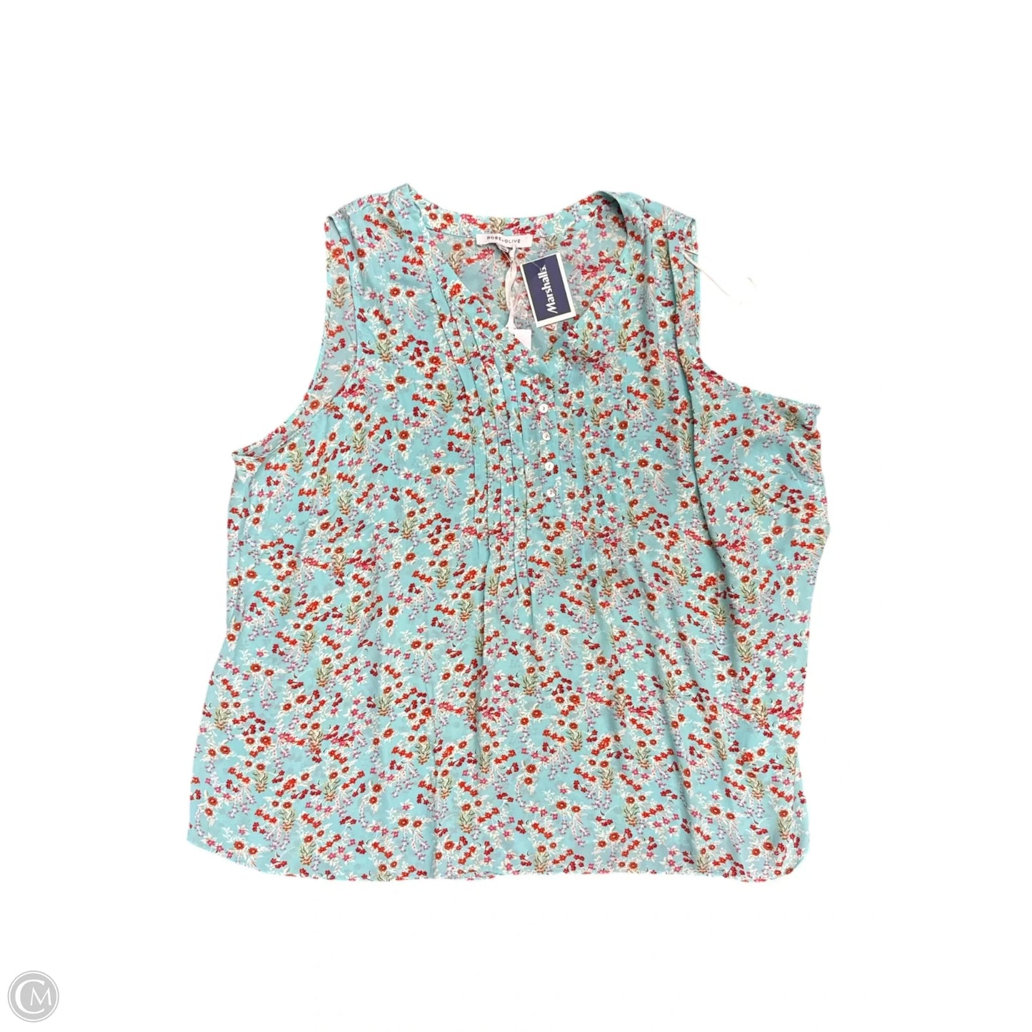 Blouse Sleeveless By Rose And Olive In Blue, Size: 3x