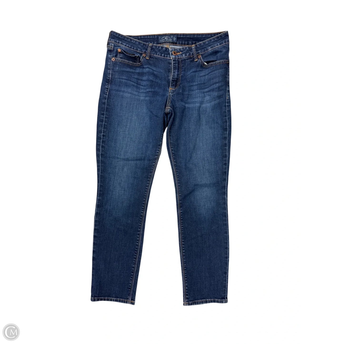 Jeans Straight By Lucky Brand In Blue Denim, Size: 10