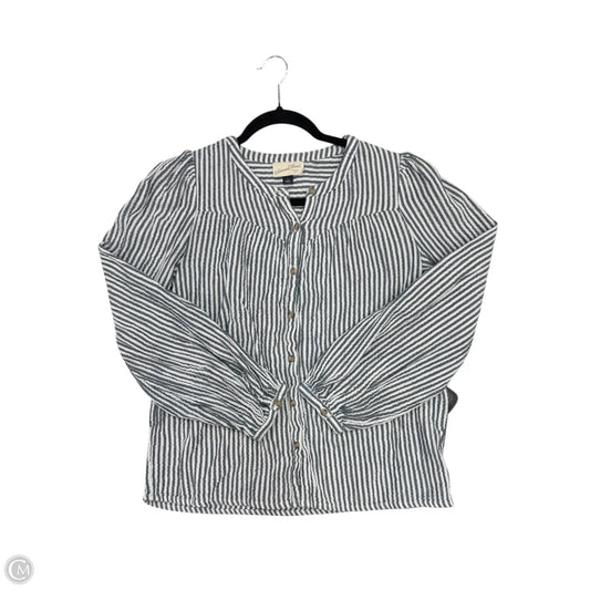 Top Long Sleeve By Universal Thread In Grey & White, Size: S
