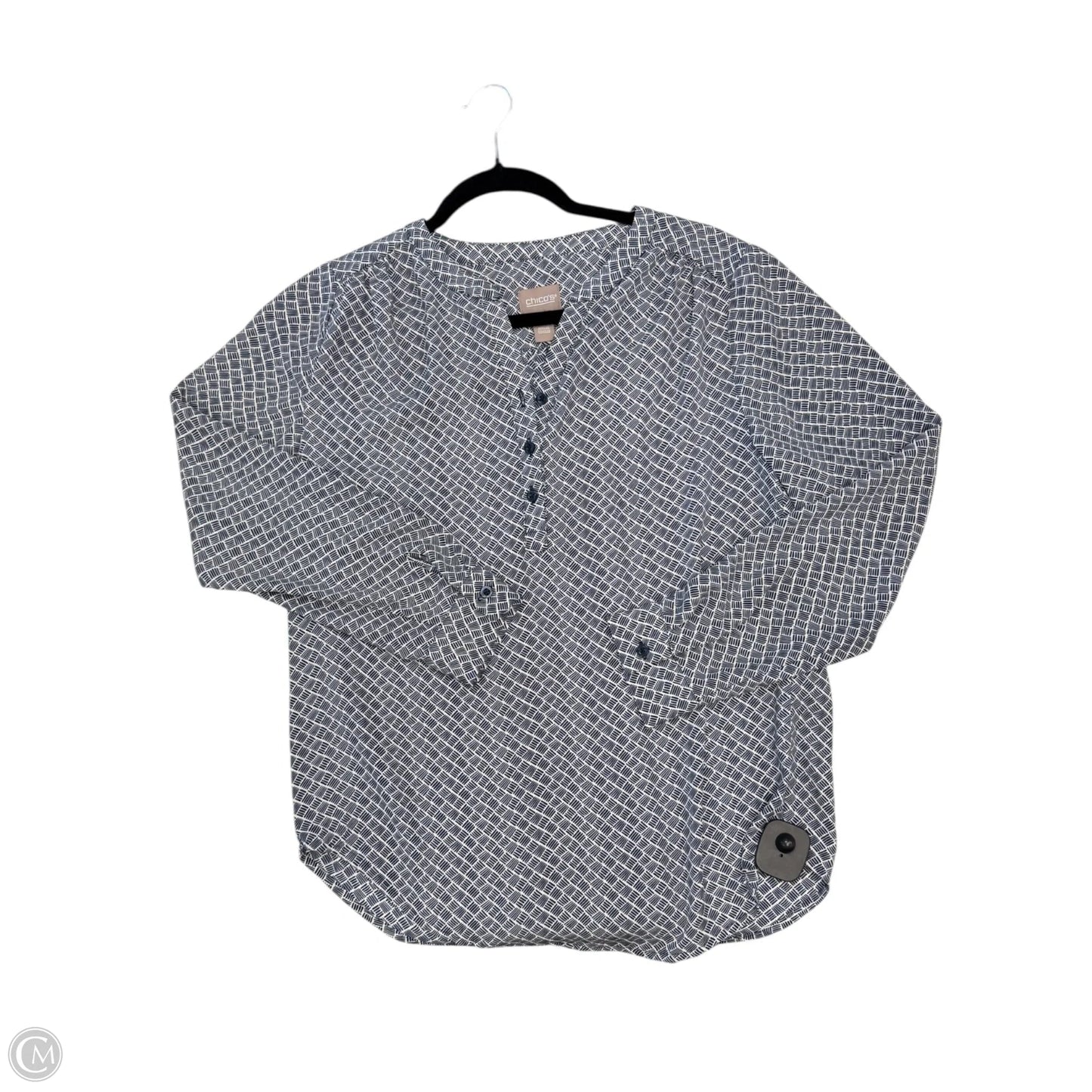 Top Long Sleeve By Chicos In Navy, Size: S