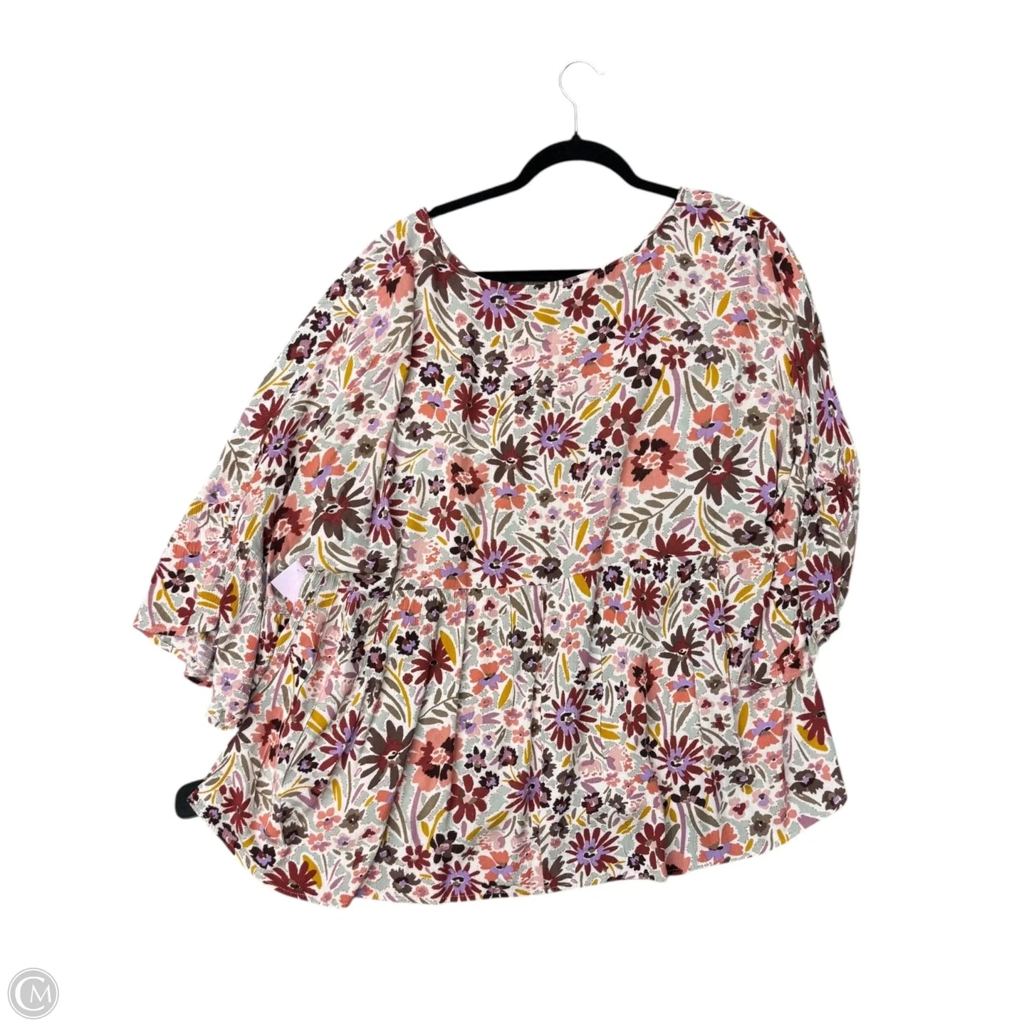 Top Short Sleeve By Andree By Unit In Floral Print, Size: 1x