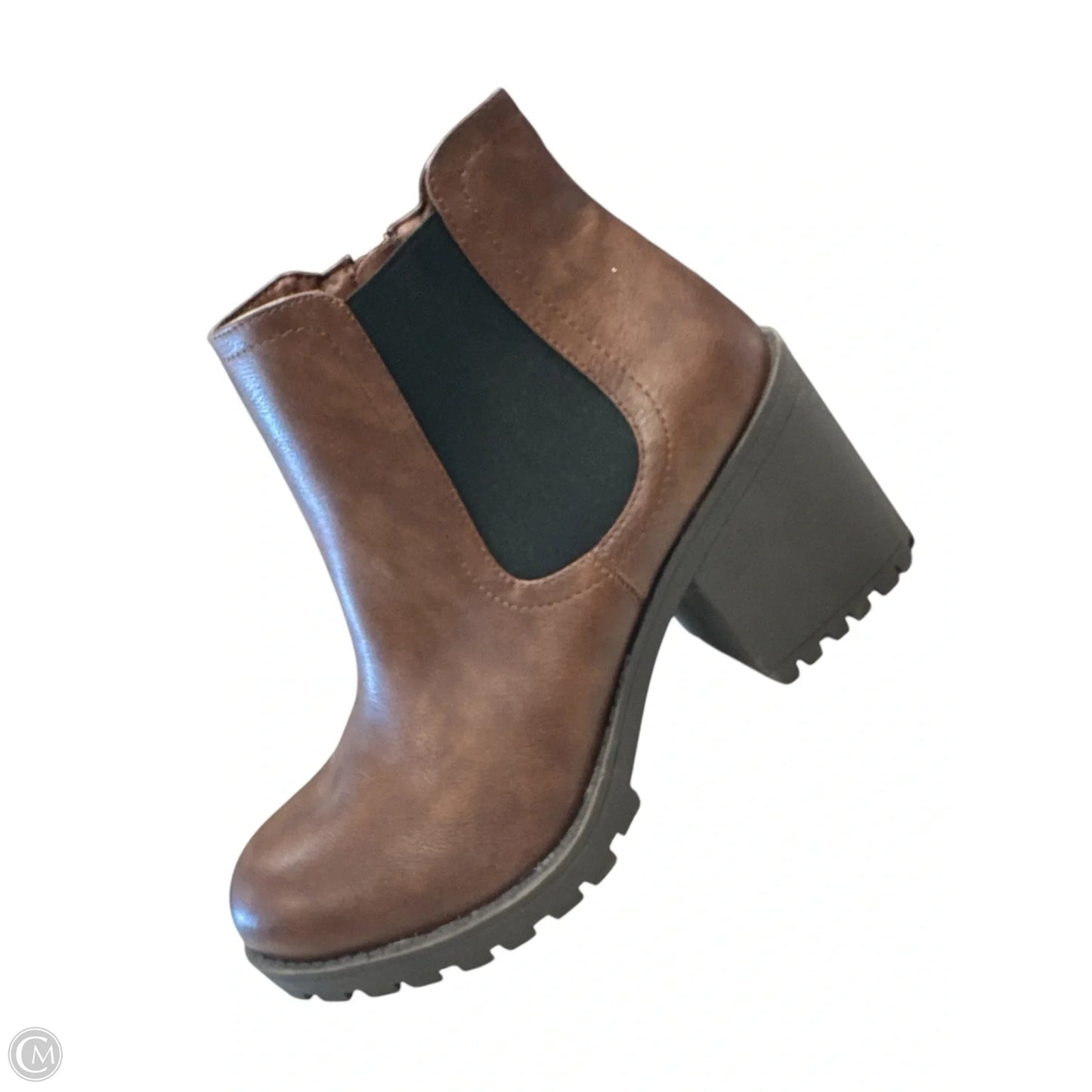 Boots Ankle Heels By Clothes Mentor In Brown, Size: 9.5