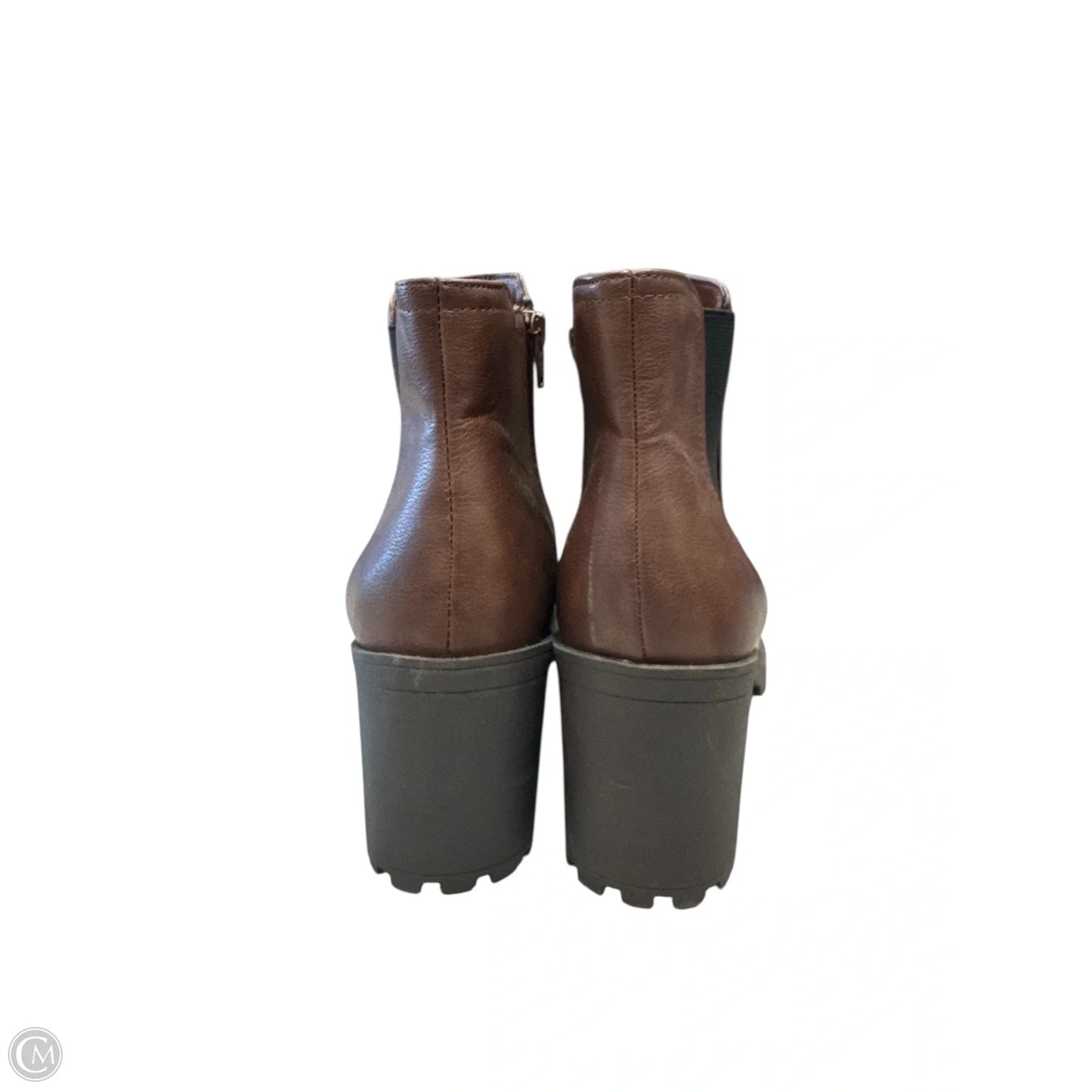 Boots Ankle Heels By Clothes Mentor In Brown, Size: 9.5