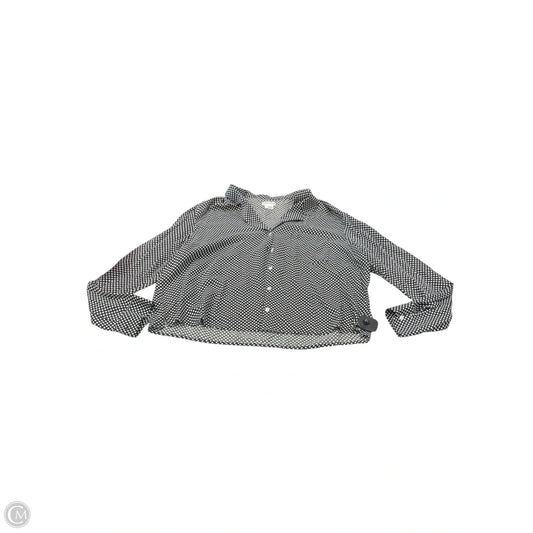 Top Long Sleeve By Cooperative In Black & White, Size: L