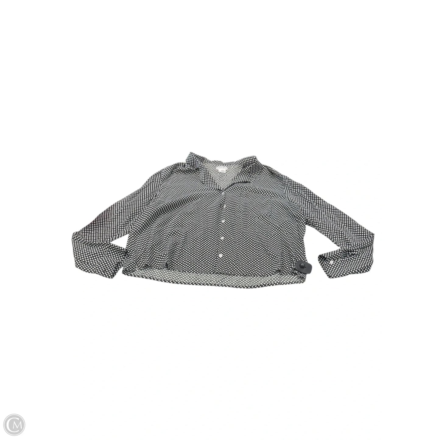 Top Long Sleeve By Cooperative In Black & White, Size: L