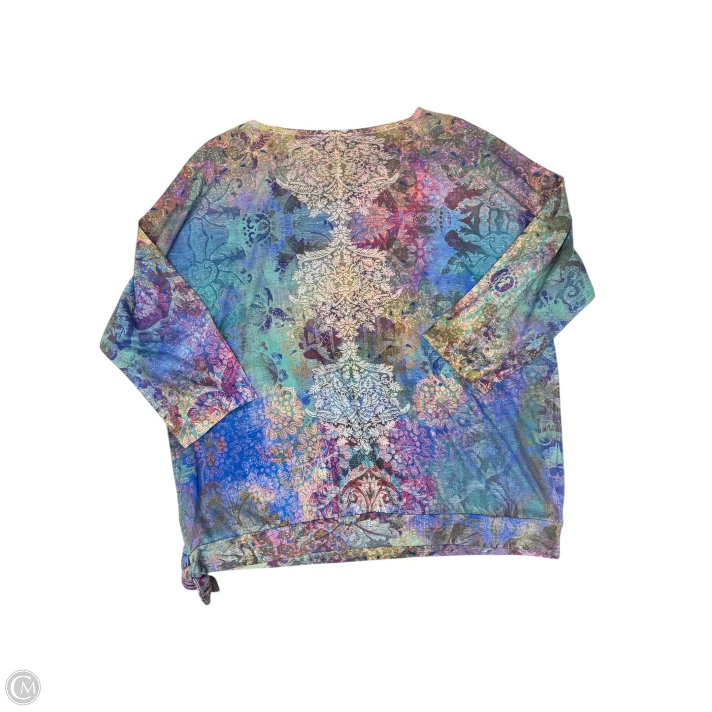 Top 3/4 Sleeve By Chicos In Multi-colored, Size: L