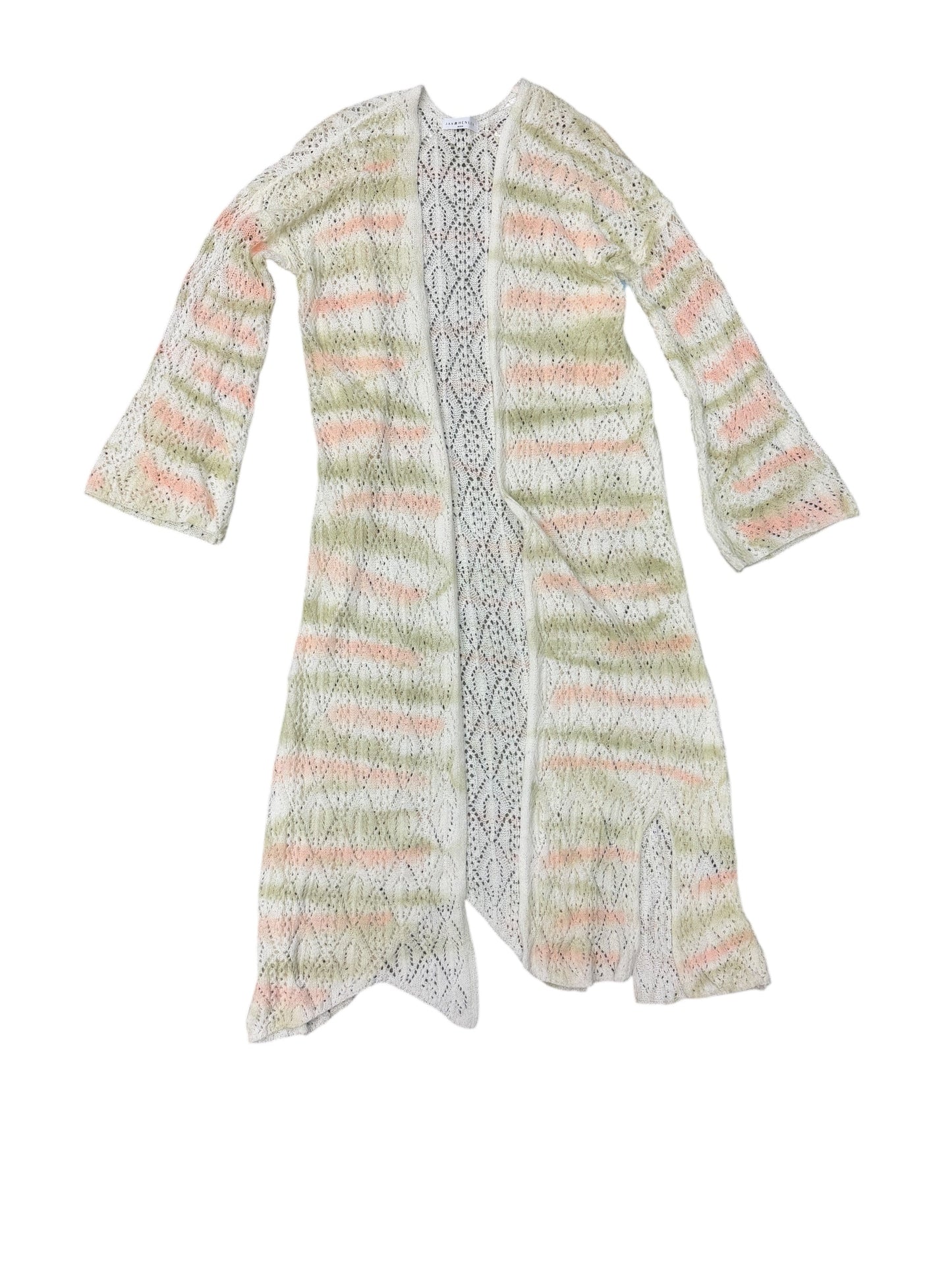 Cardigan By Cmc In Green & Pink, Size: M