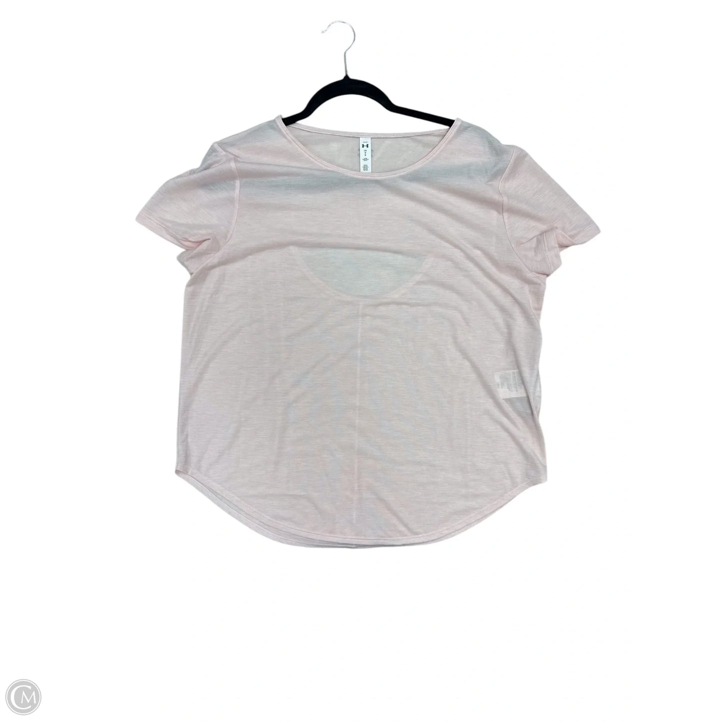 Athletic Top Short Sleeve By Under Armour In Pink, Size: L