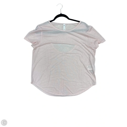 Athletic Top Short Sleeve By Under Armour In Pink, Size: L