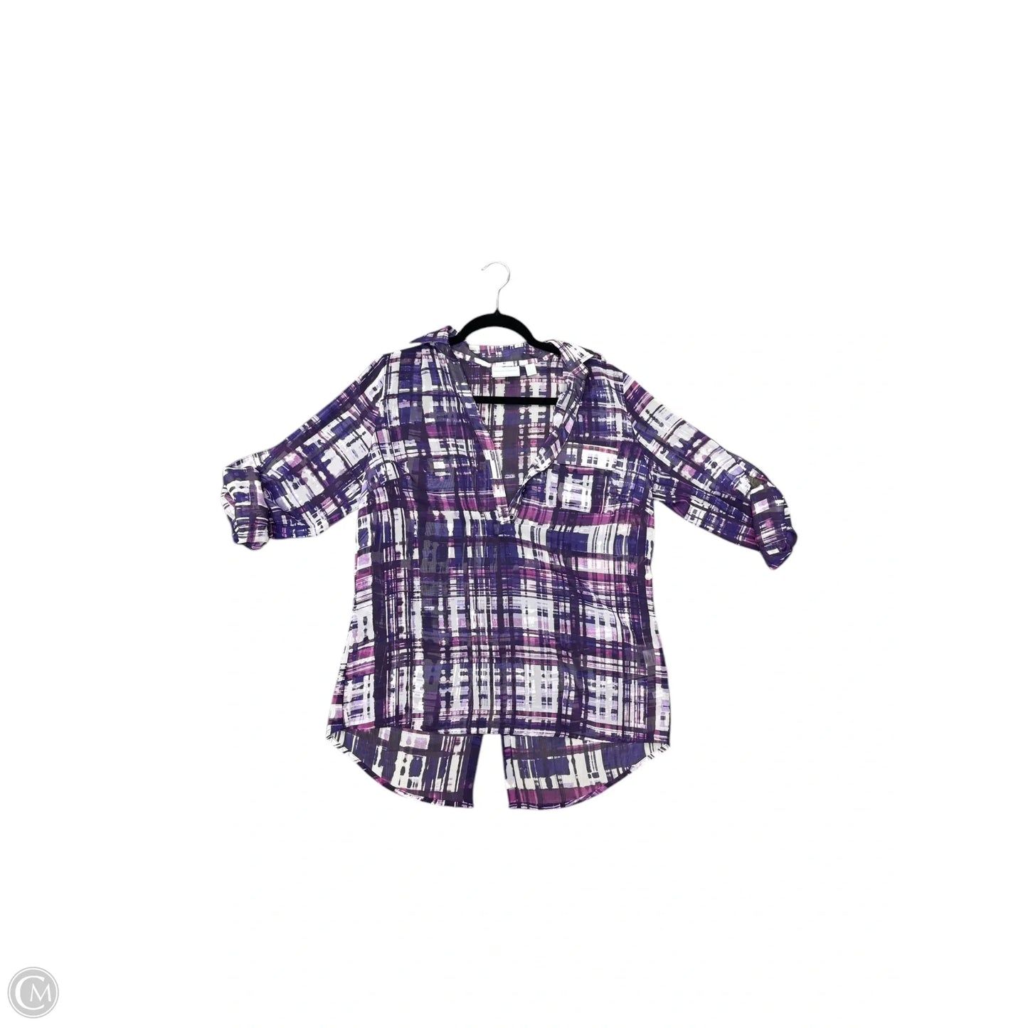 Blouse 3/4 Sleeve By New York And Co In Purple, Size: S
