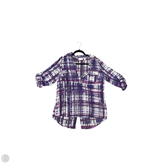 Blouse 3/4 Sleeve By New York And Co In Purple, Size: S