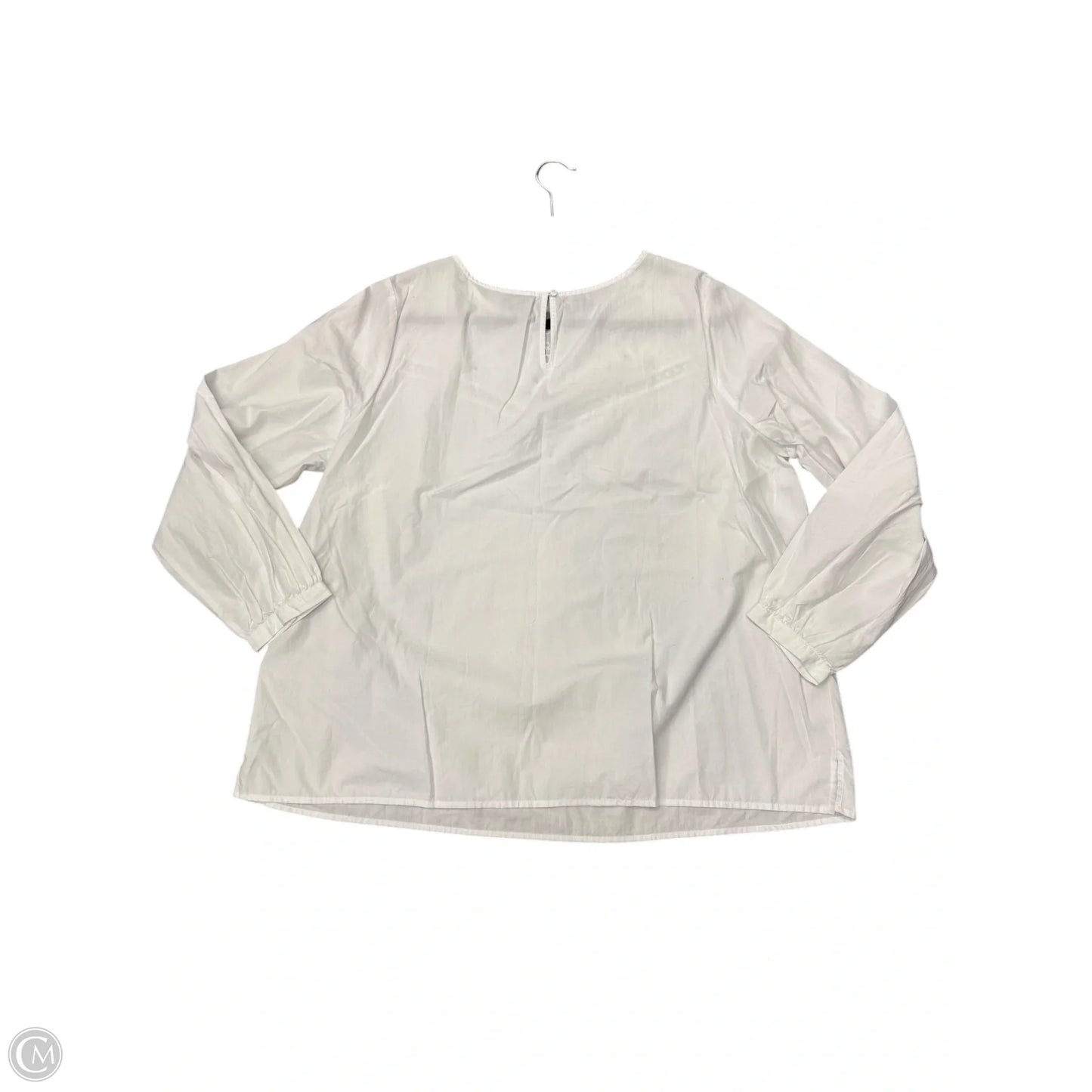 Top Long Sleeve By Talbots In White, Size: 2x