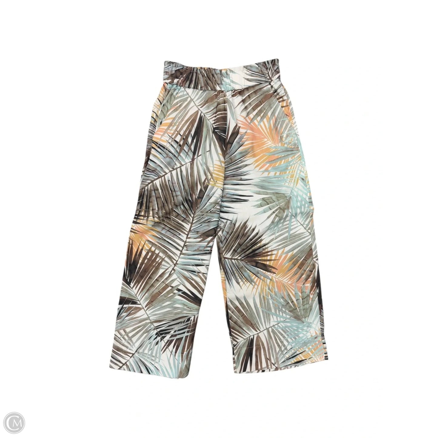 Pants Cropped By H&m In Tropical Print, Size: 2
