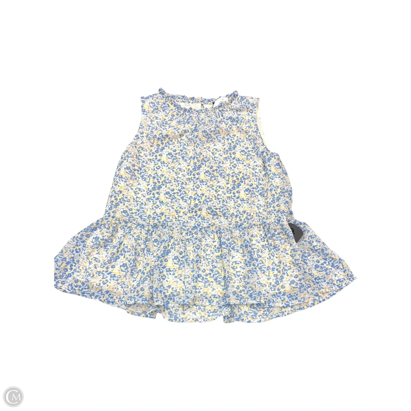 Top Sleeveless By Staccato In Blue & Yellow, Size: S