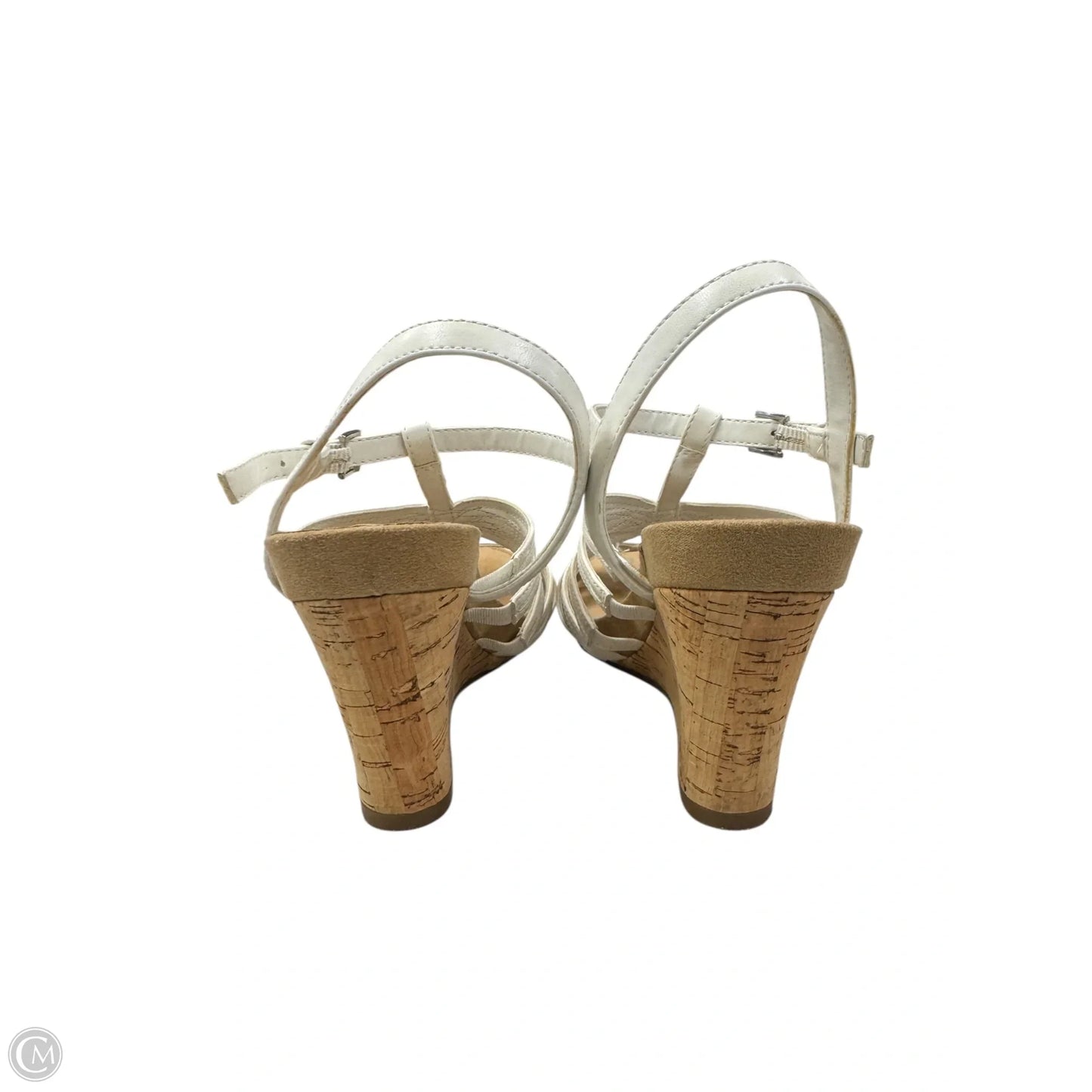 Sandals Heels Wedge By Aerosoles In White, Size: 9