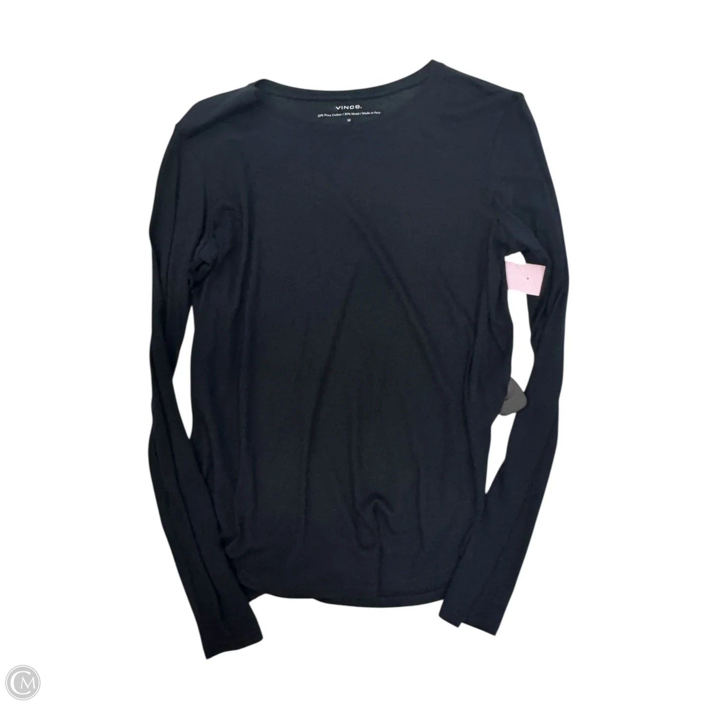 Top Long Sleeve By Vince In Black, Size: M