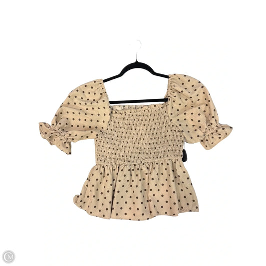 Top Short Sleeve By White Birch In Polkadot Pattern, Size: M