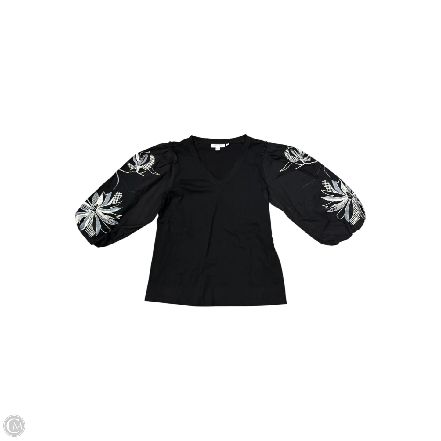 Top 3/4 Sleeve By Chicos In Black, Size: S