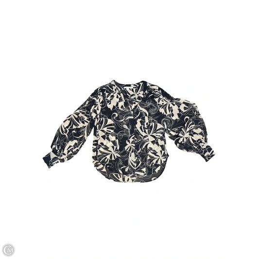 Blouse Long Sleeve By Chicos In Navy, Size: S