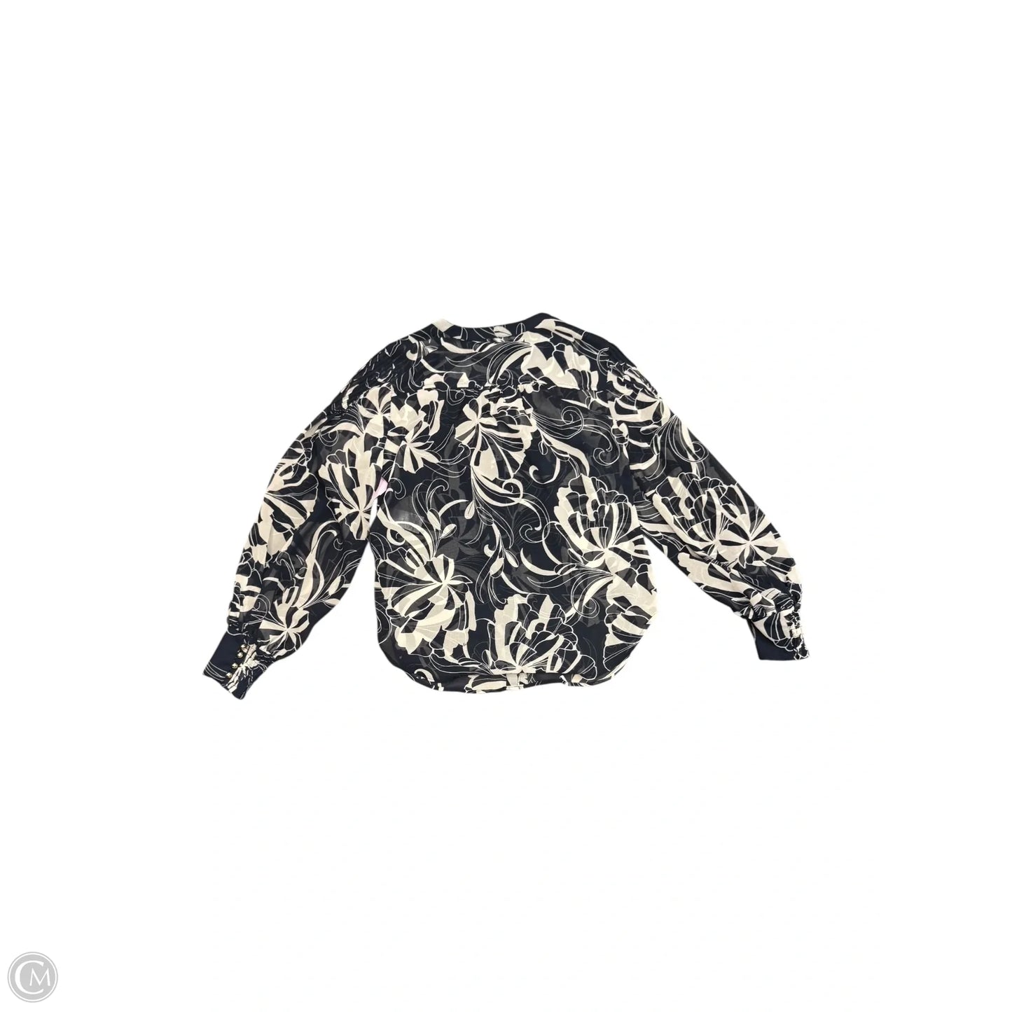 Blouse Long Sleeve By Chicos In Navy, Size: S