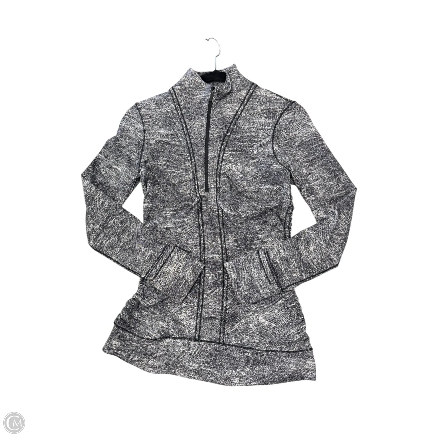 Athletic Jacket By Lululemon In Black & White, Size: M